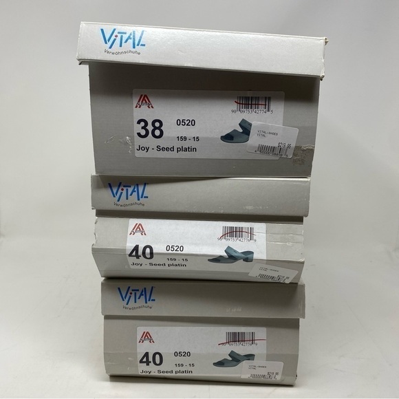 Vital 0520 Joy Seed Platin Mule Comfort Dress Sandals - Picture 7 of 8